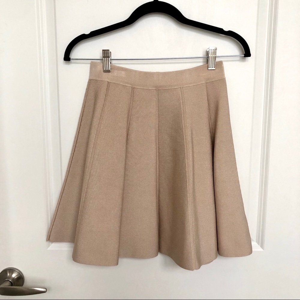 Angl beige flared bandage skirt small